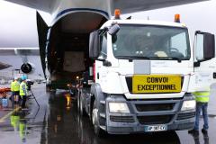 The spacecraft, along with specialised support equipment, was transported from London on an Antonov An-124 cargo airplane. Copyright: ESA - C. García Marirrodriga 