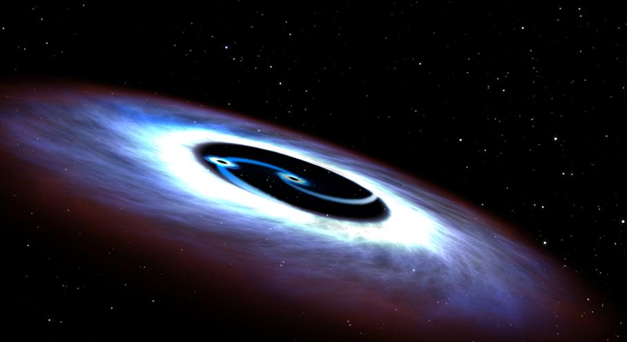 Artist's View of a Binary Black Hole Artist's View of a Binary Black Hole