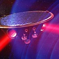 LISA - spacecraft passing gravitational waves
